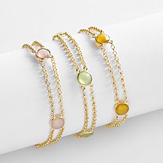 Double Chain Birthstone Bracelet